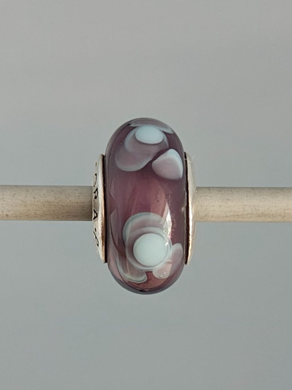 Authentic Pandora Retired Flowers For You Purple Murano Charm 790643 Retired